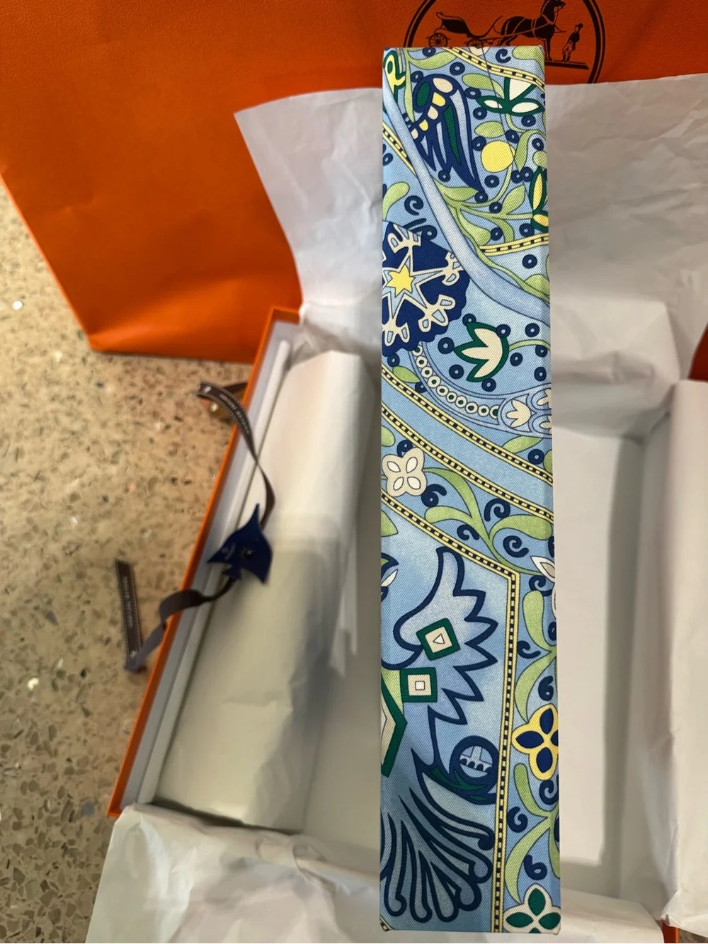 ‘26 Hermes Petit h - Large Decorative Silk/Twill Upholstered Box - BNIB
